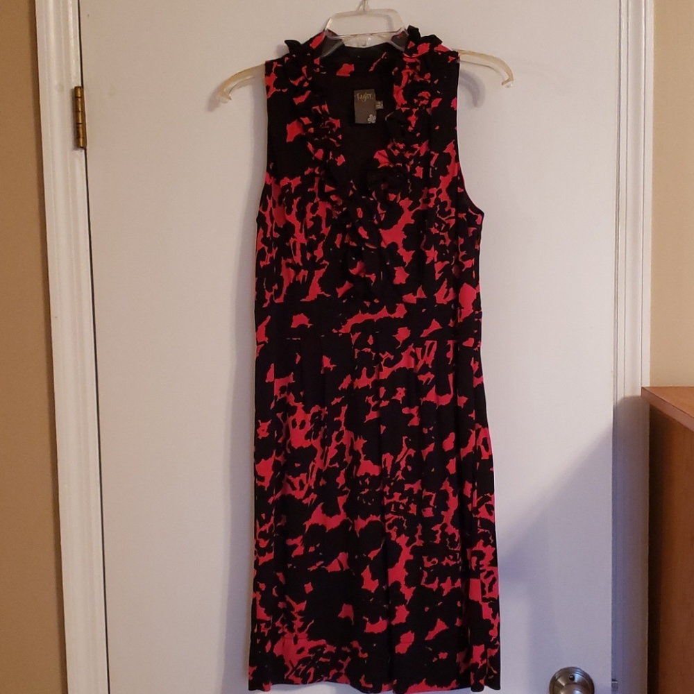 Taylor black and red print dress